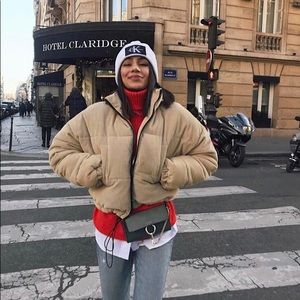 Dark Corduroy Puffer Jacket 